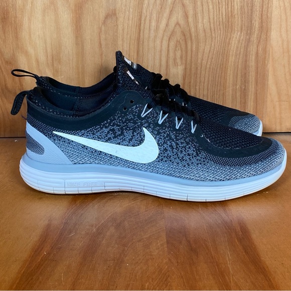 Nike Shoes - Womens 7 Nike Free RN Distance 2 Athletic Shoes Black Grey SEF1466